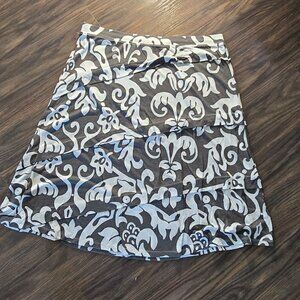 I.N.C. INTERNATIONAL CONCEPTS Boho Style Gray & White Floral Skirt NWOT/SIZE XL